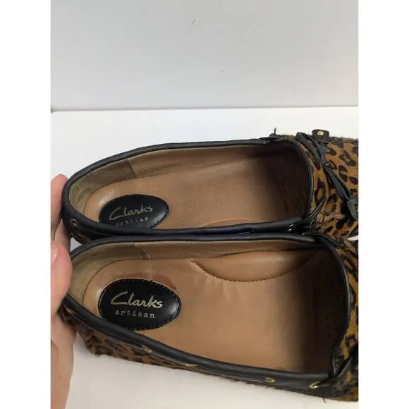 Clarks Dunbar cruiser calf hair animal leather boat loafer moccasins slip on 8.5 - Picture 4 of 8